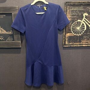 Ivanka Trump Cobalt Blue Textured Mini Dress